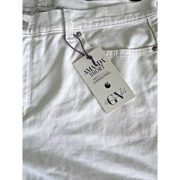 Gloria Vanderbilt Womens High Rise Denim Shorts Stretch Pockets Vintage White 4 - Picture 4 of 5